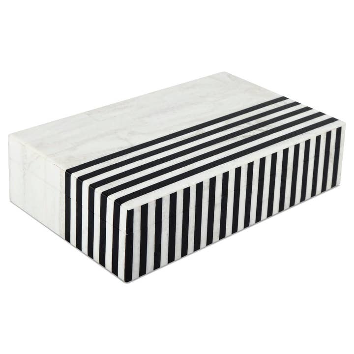 Handicrafts Home - Venta al por mayor Cajas decorativas - Caja Decorativa Mono Plomo Blanco y Negro Disponible en 7 Tamaños