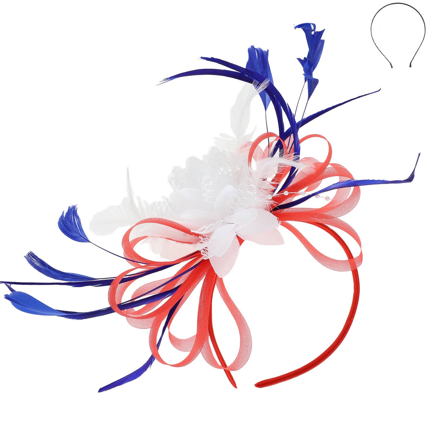 SP Sophia Collection - Wholesale Fascinator Hat - Women's - Floral Fascinator Headband w/ Side Loops & Feathers3