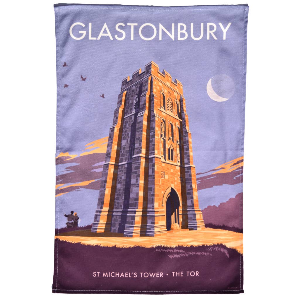 Town Towels – Toalha de chá por atacado – Toalha de chá Glastonbury Tor0