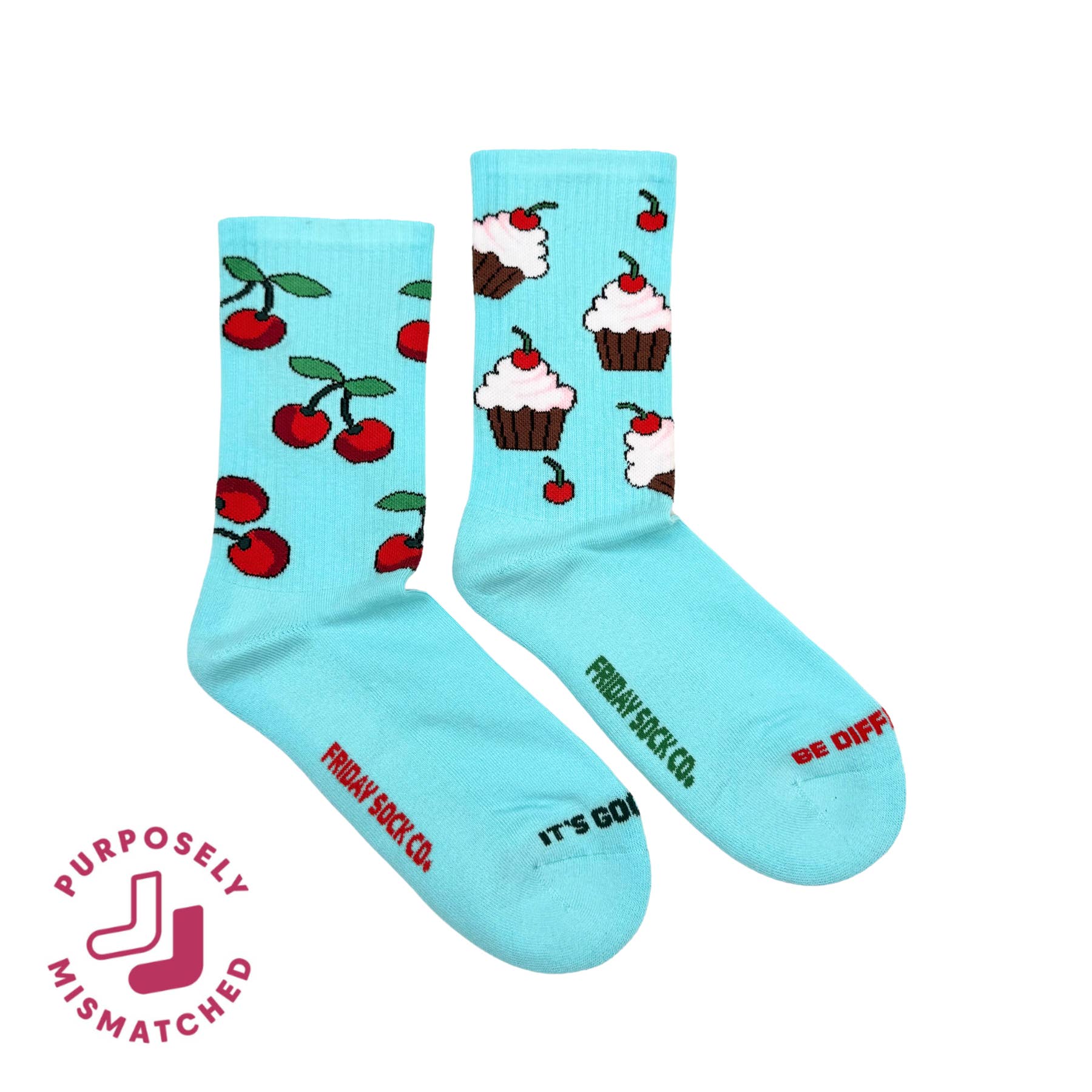 Friday Sock Co. - Wholesale Socks – Women's - Women's Cherry & Cupcake Athletic Socks