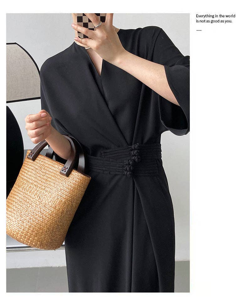 Marayn - Vente Robe – femme - 2025 NOUVELLE Robe Noeud Élégante Moderne Chic Touche Chinoise20