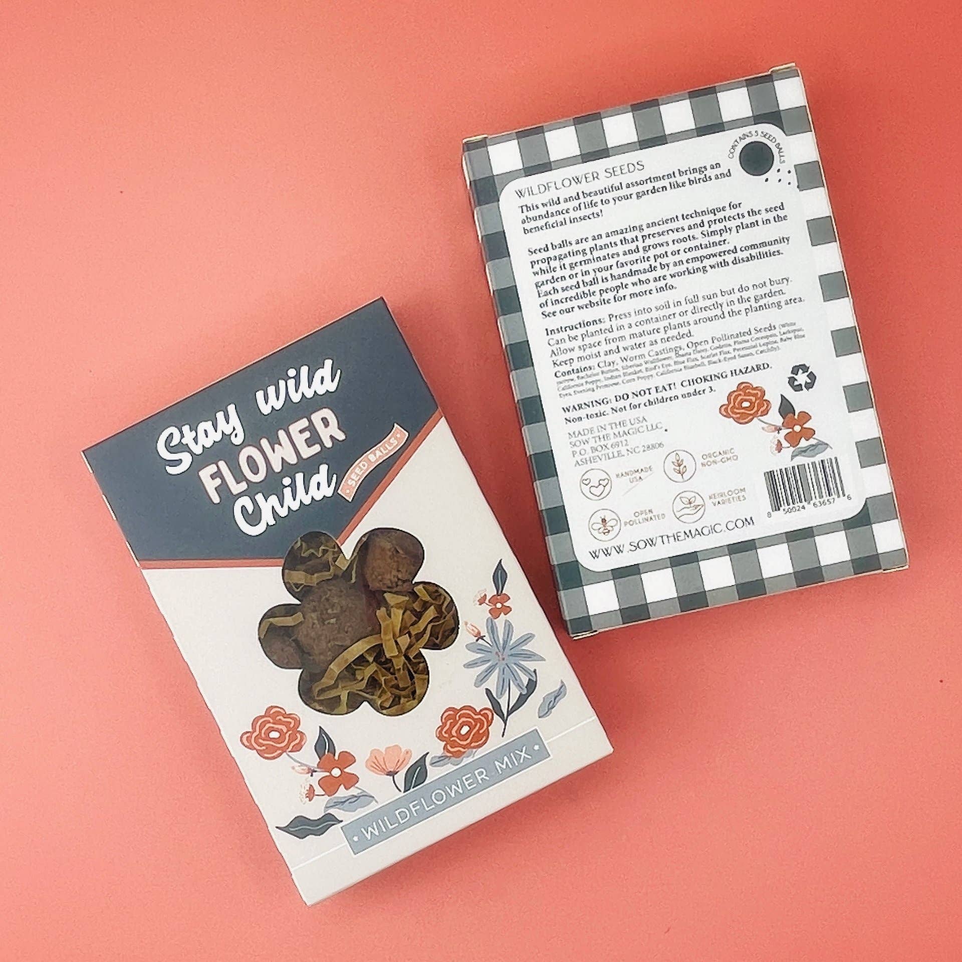 Sow the Magic – wholesale Plant seeds – Stay Wild Flower Child Garden Seed Ball Gift Box1