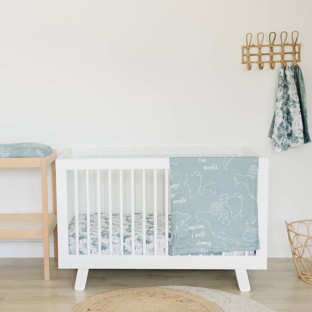 Bebe au Lait - Wholesale Bedding Blanket - Kids & Baby - World Map + Someday Oh-So-Soft Muslin Snuggle Blanket1