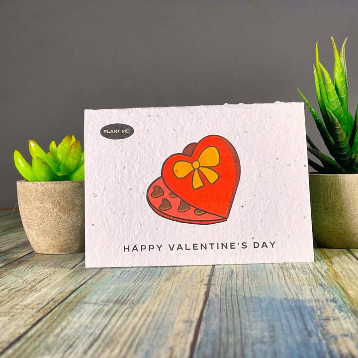 Box of Chocolates Valentines Day Card for wholesale by Plantable Greetings