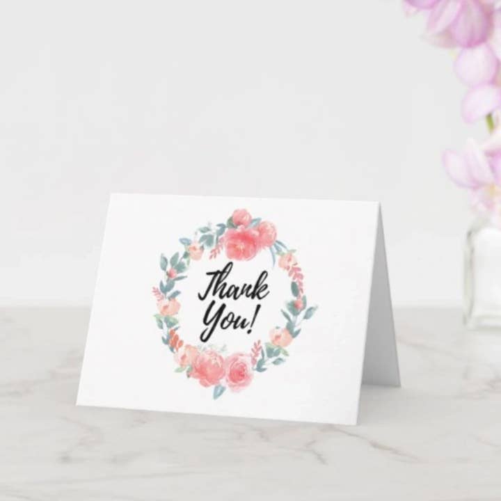 Floral Thank You for wholesale by The Nanny Cards