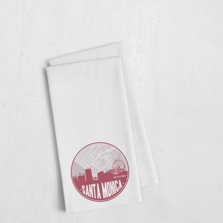 Torchon Santa Monica California City | choisissez votre couleur pour la vente par Paperfinch Design