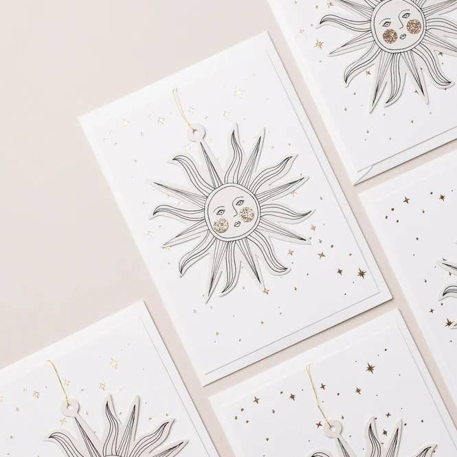 Katie Housley - Wholesale Postcard - SUNFACE PAPERCUT DECORATION WITH POSTCARD AND ENVELOPE