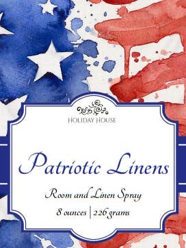 Patriotic Linens Room Spray for wholesale by Holiday House Interiors