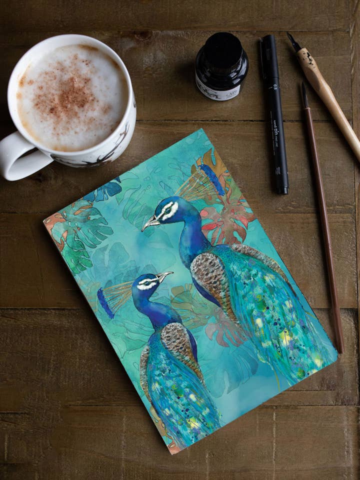 Cahier broché A5 Peacock Perfect Bound pour la vente par Dollyhotdogs