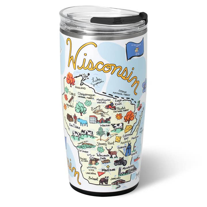 Wisconsin Tumbler (22oz) for wholesale by Swig Life