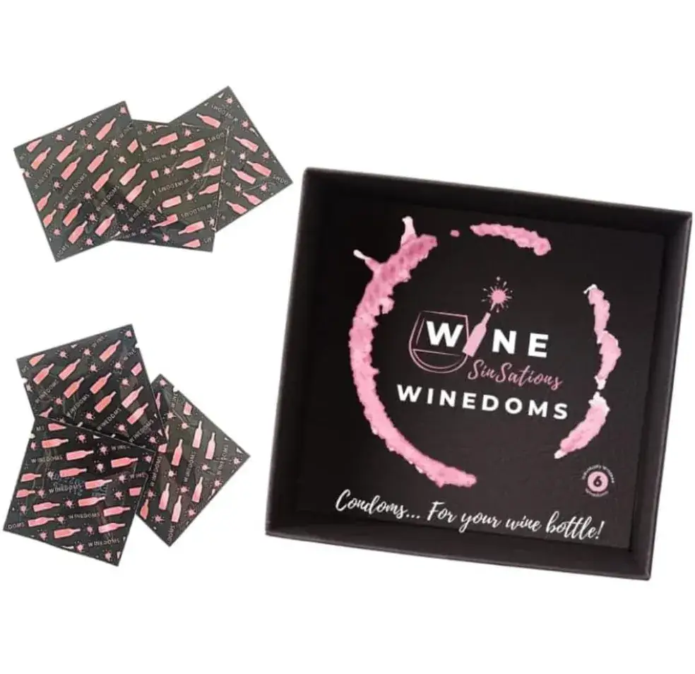 Wine Sinsations LLP - Wholesale Gag Gift/Novelty Gift - WINEdoms... Condoms for your Wine Bottle! (Gag/Novelty)0