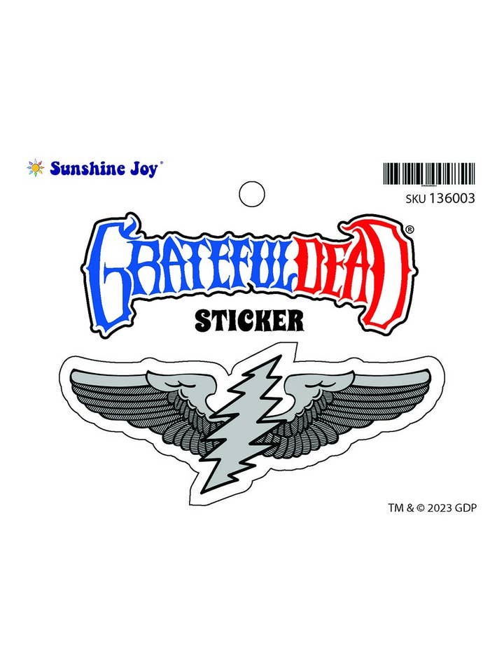 Pegatina Rockwings Lightning Bolt de Grateful Dead, 5 pulgadas para venta al por mayor de Sunshine Joy