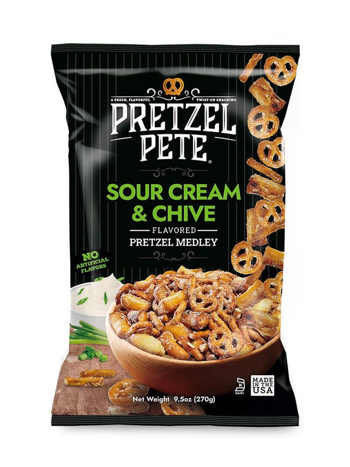 Sour Cream & Chive Pretzel Medley 9.5oz for wholesale by Pretzel Pete