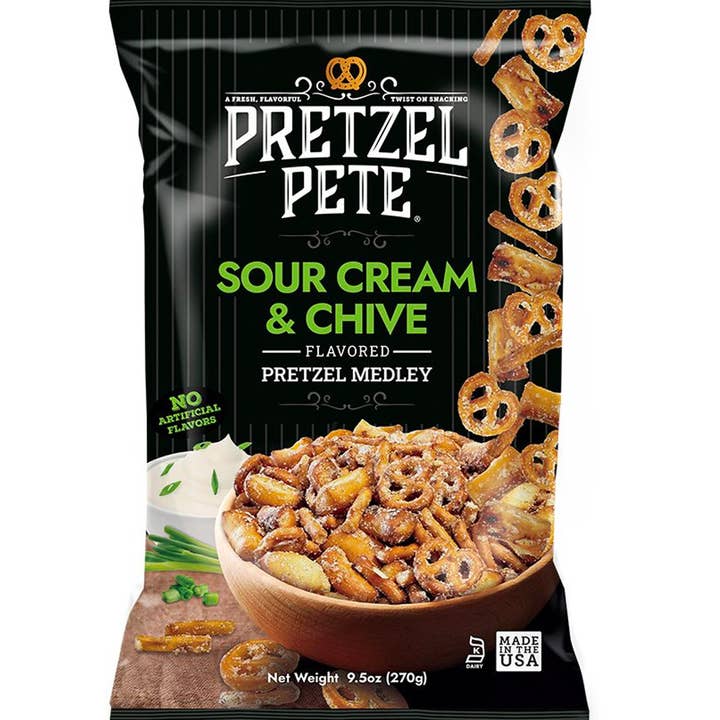 Sour Cream & Chive Pretzel Medley 9.5oz for wholesale by Pretzel Pete
