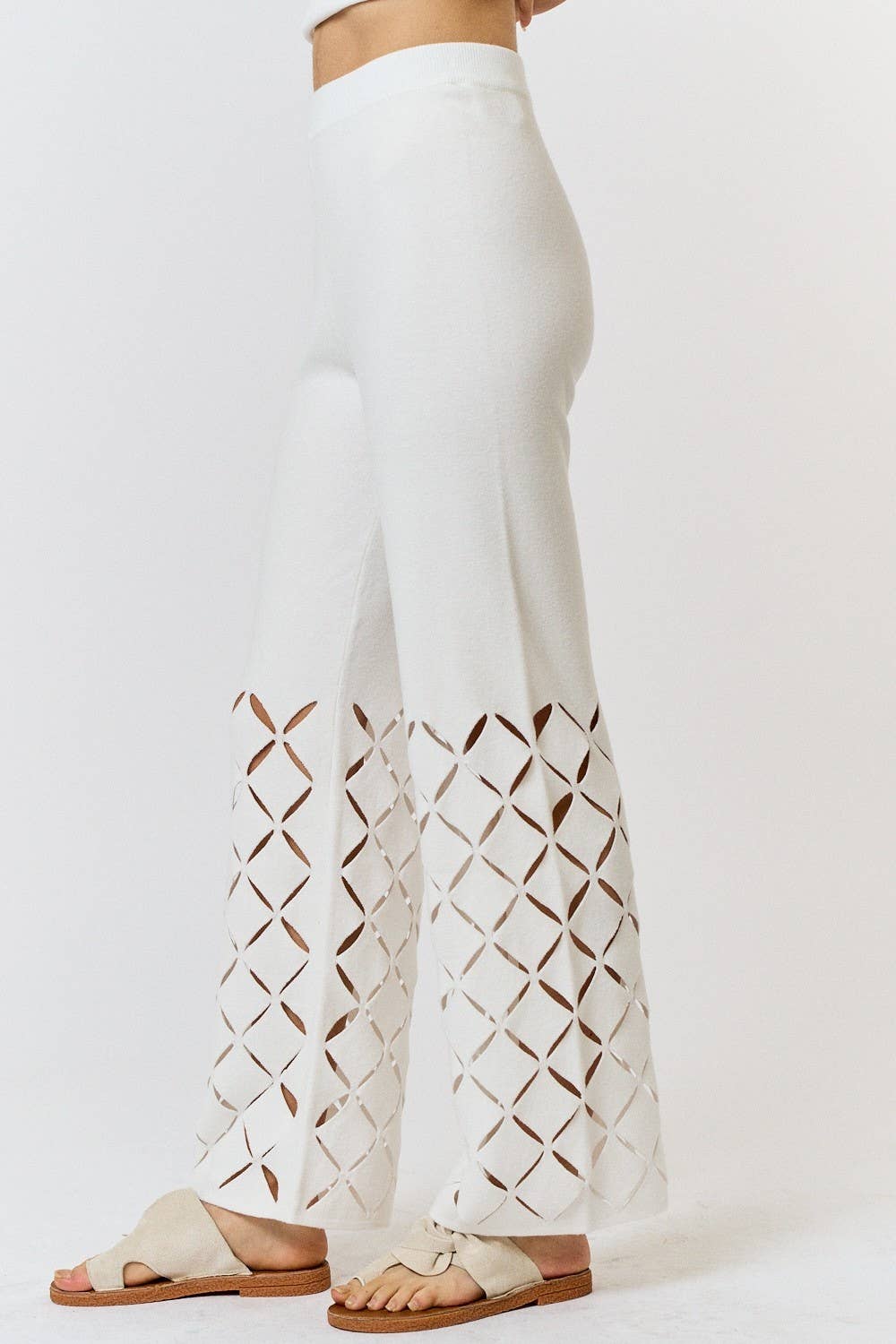 IVORY ILP3575 Diamond Cut Out Knit Pants for wholesale on Faire2