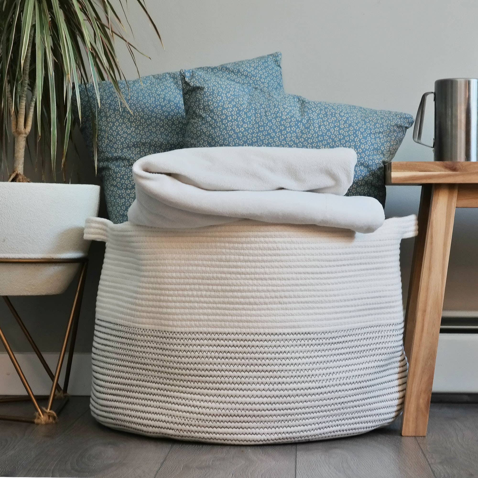 Sanwacraft - Wholesale Basket - XXL Cotton Rope Basket - Blanket Basket Storage Organization0