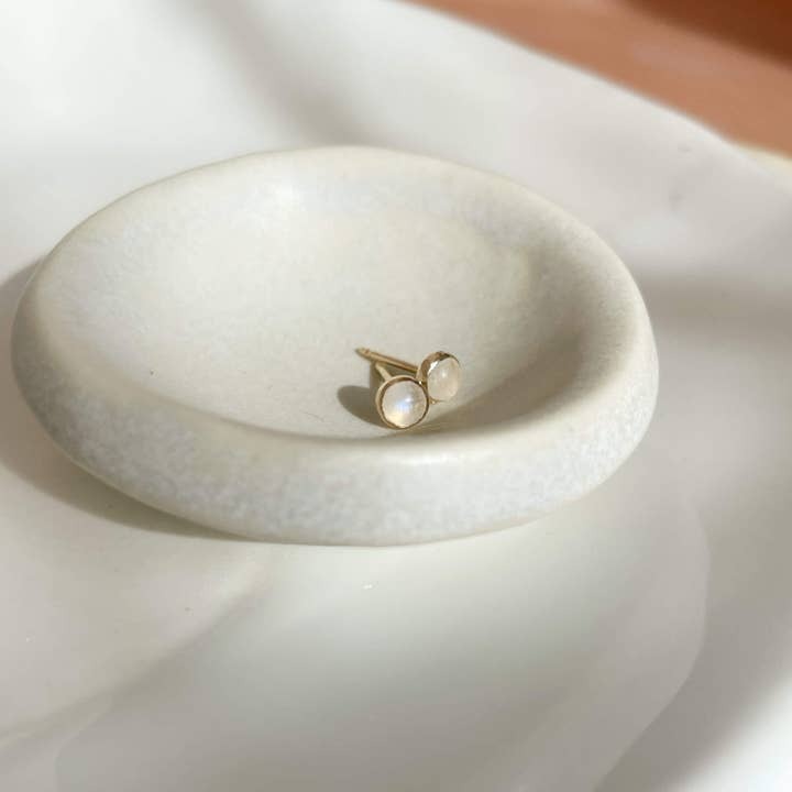 Token Jewelry - Wholesale Stud/Post Earrings - Moonstone Studs2