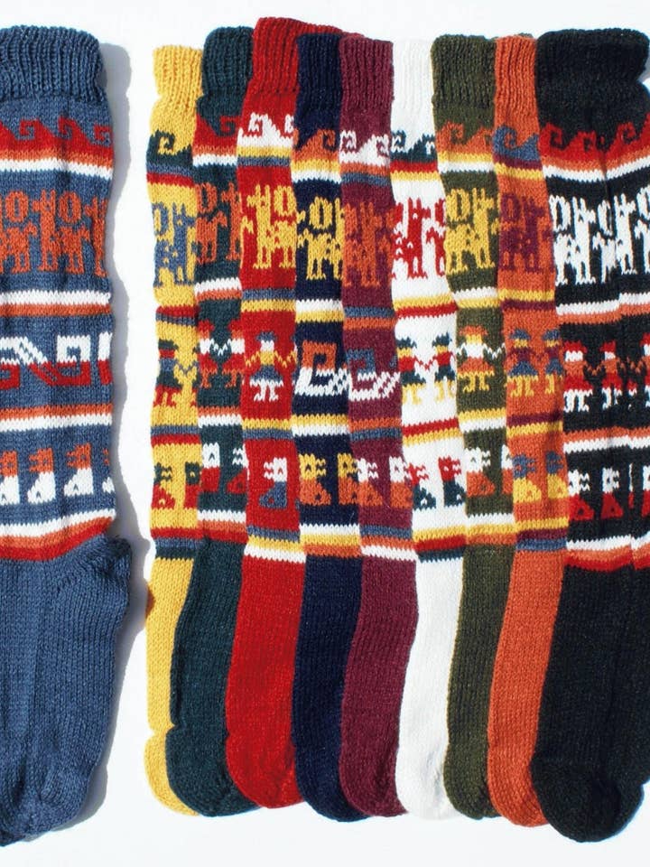 Sanyork Fair Trade – Engroshandel Strømper - Unisex – Alpaca Blend Strik Sokker Assorterede Farver Voksen One Size Peru