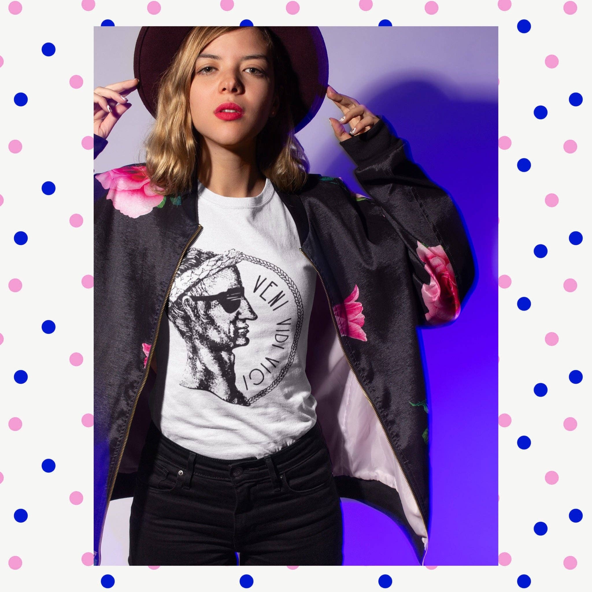 ULTRABASIC - Graphic Women's Veni Vidi Vici T-Shirt Printed Letters White for wholesale on Faire1