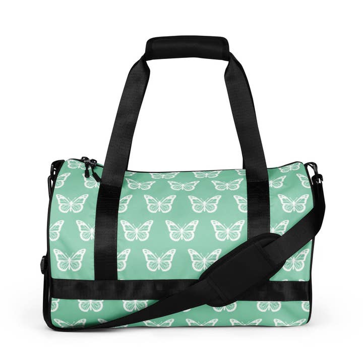 Vista Green Butterfly Gym Bag for wholesale by Nxt Moda