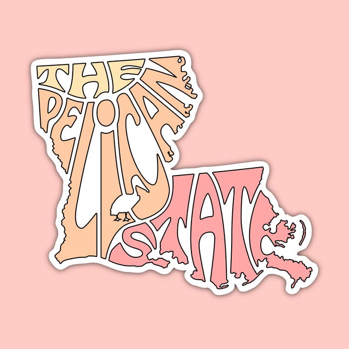 Autocollant de surnom de la Louisiane - L'État pélican (pêche) pour la vente par The State Stickers