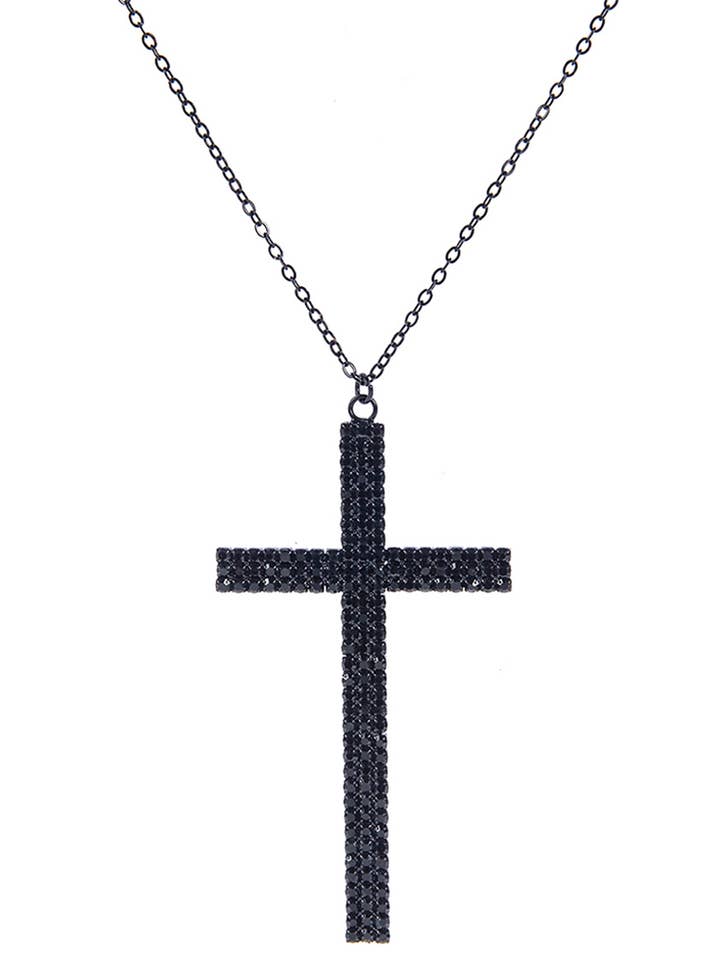 COLLANA CON CROCE IN STRASS 16899 per la vendita all'ingrosso da parte di anbfashion