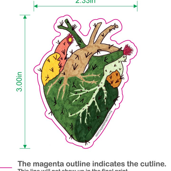Autocollant Coeur épineux pour la vente par Frances Waddell Art