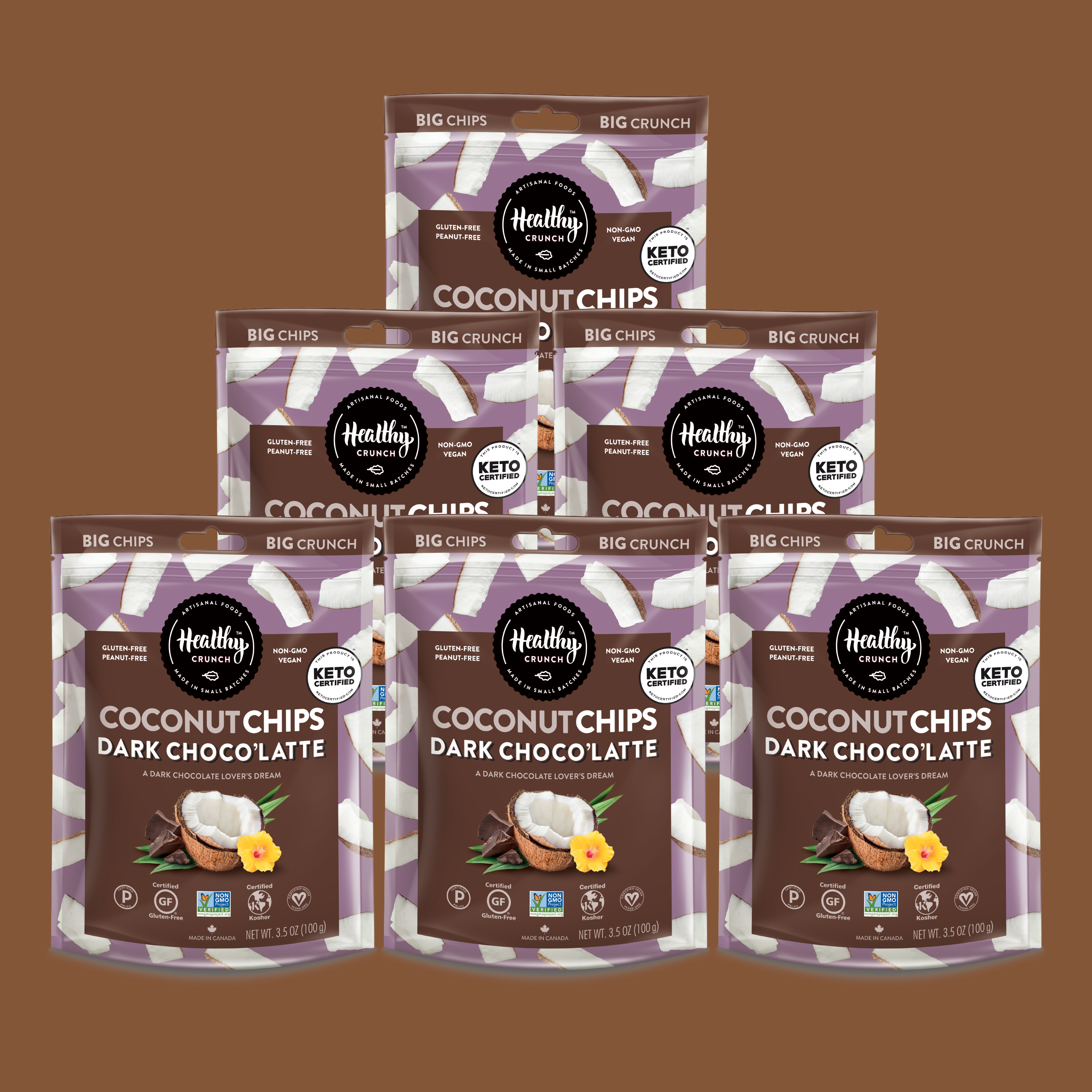 Healthy Crunch - Wholesale Chips - Dark Choco'Latte Coconut Chips8
