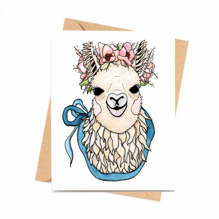 "Mamma Llama" Handmade Notecard for wholesale by PinkPolish Design