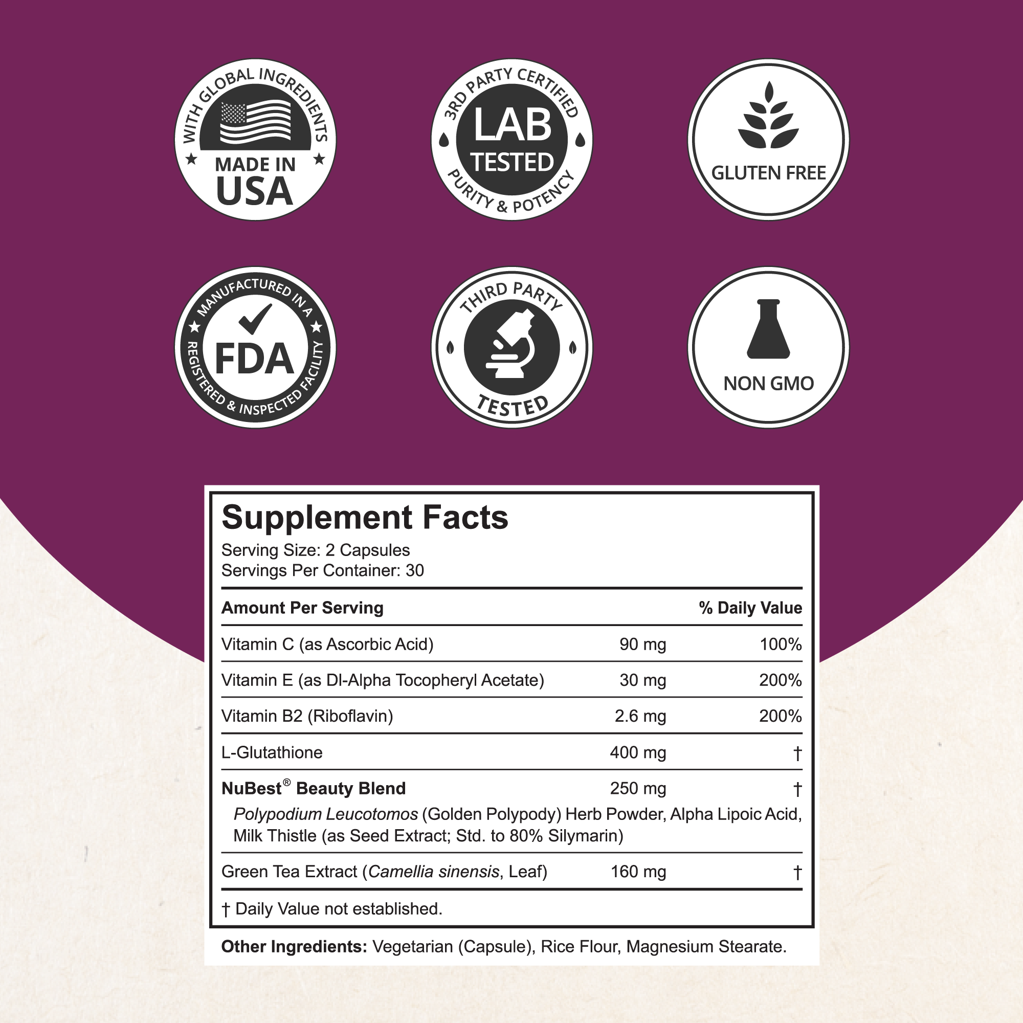 NuBest Nutrition - Wholesale Oral Supplement/Vitamin - NuBest White, Skin Brightening & Antioxidants, 60 Vegan Caps4