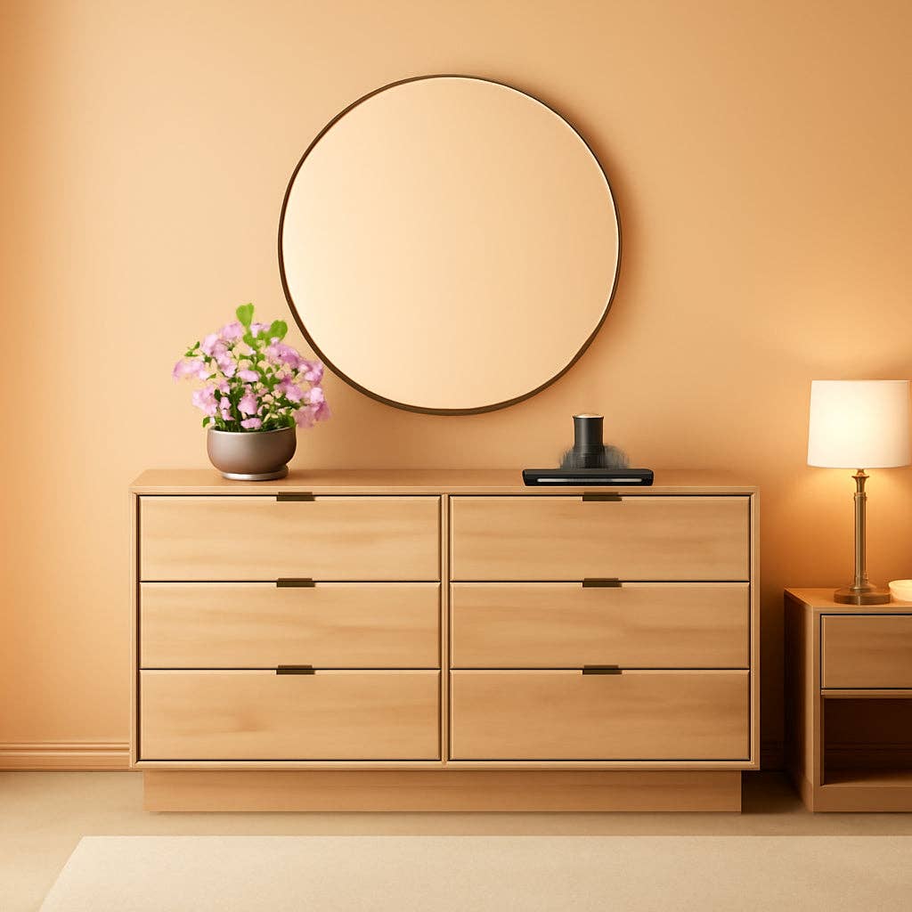 ShipItFurniture - Wholesale Bedroom Furniture - Oak Double Dresser 52.5 Inch With Six Drawers Storage Unit0
