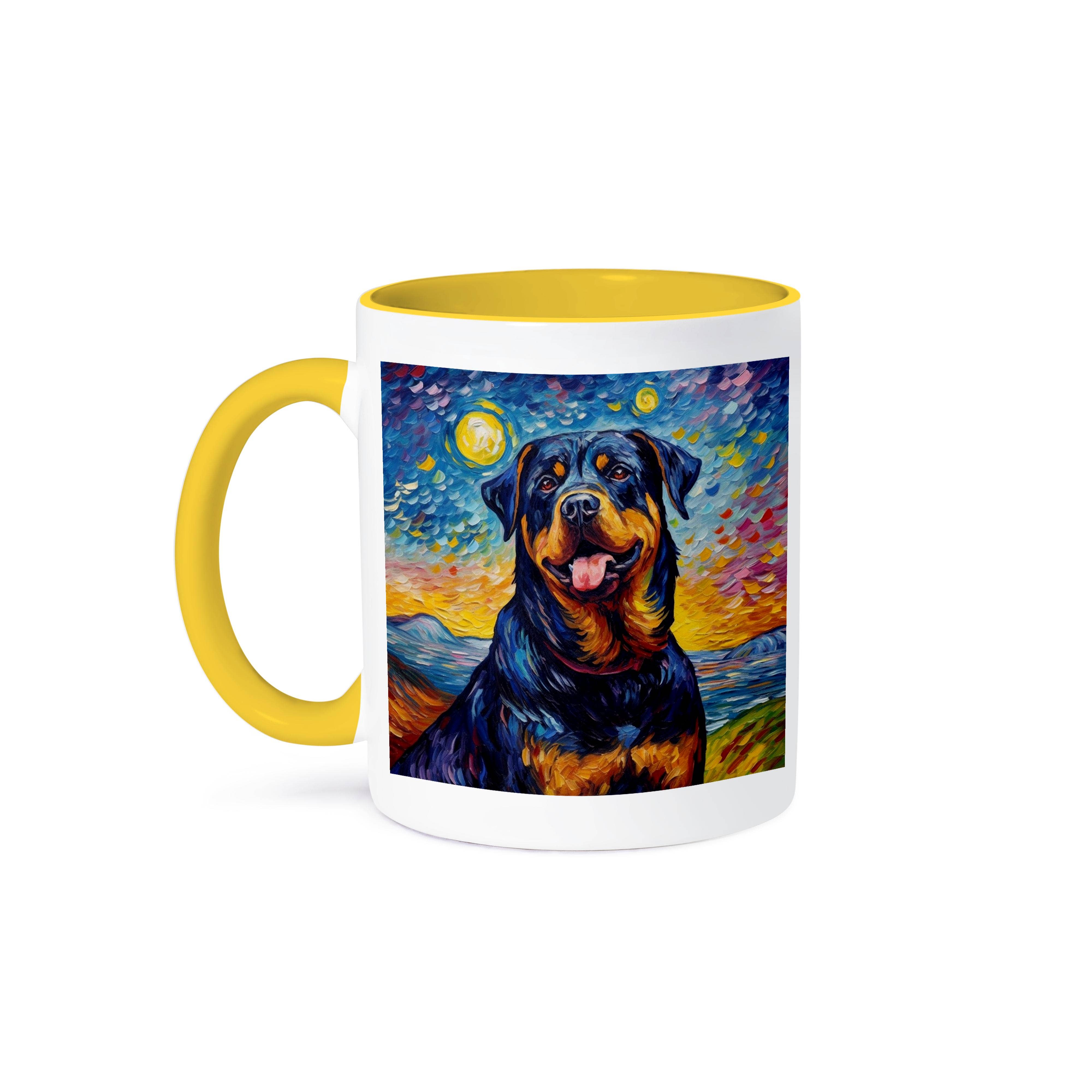 3dRose - Wholesale Coffee Mug - 3dRose, Rottweiler portrait in Post-Impressionism style, Mug0