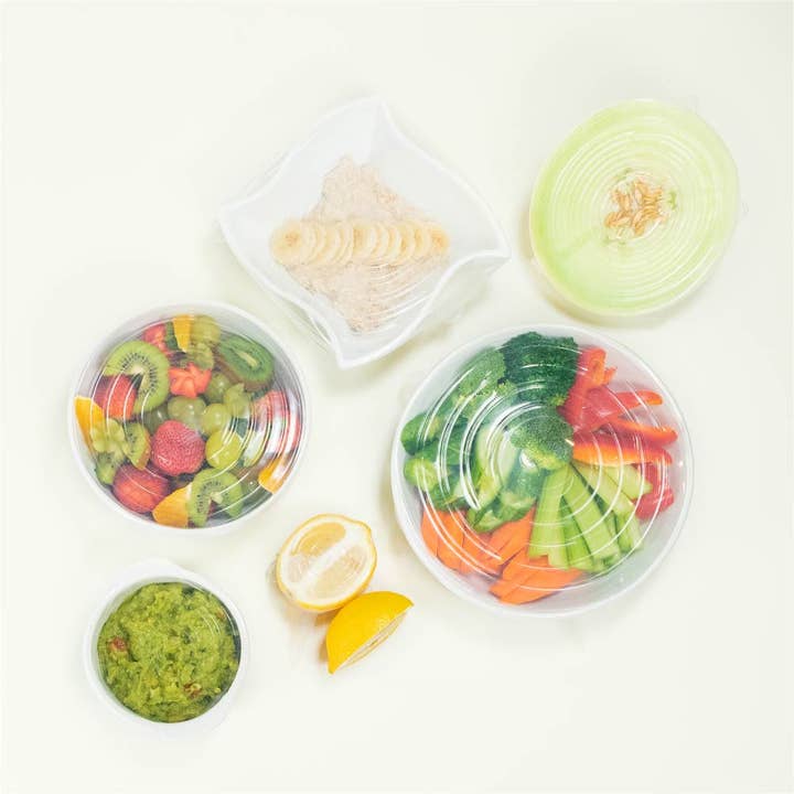Crystal Clear Stretch & Seal Silicone Lids - 6 Pack for wholesale on Faire