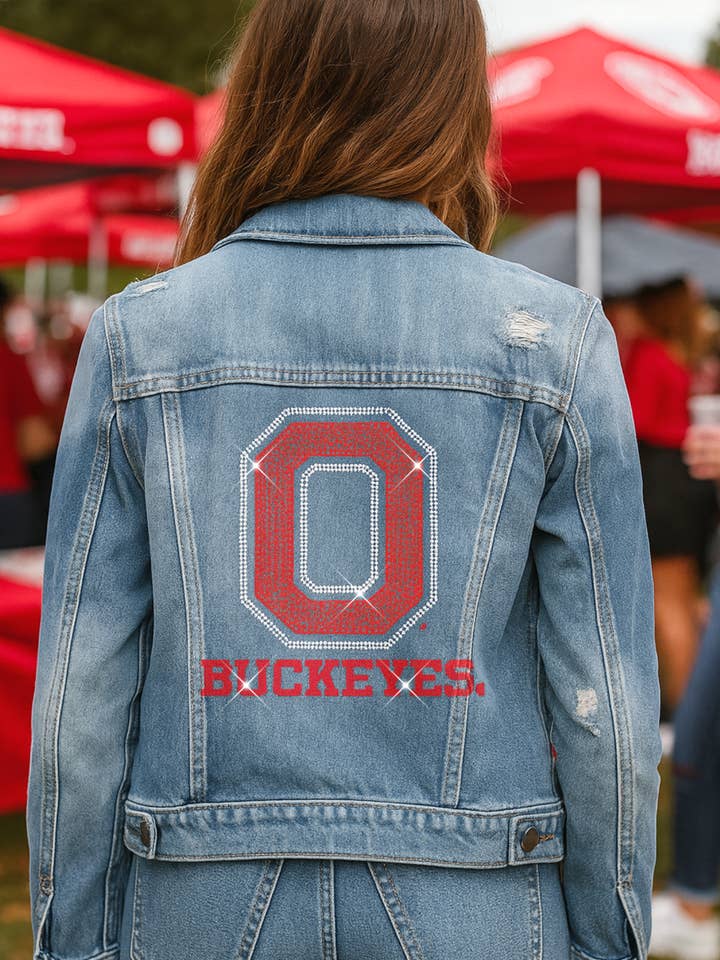 Chaqueta vaquera azul de los Buckeyes de Ohio State para venta al por mayor de Moving Forward Designs