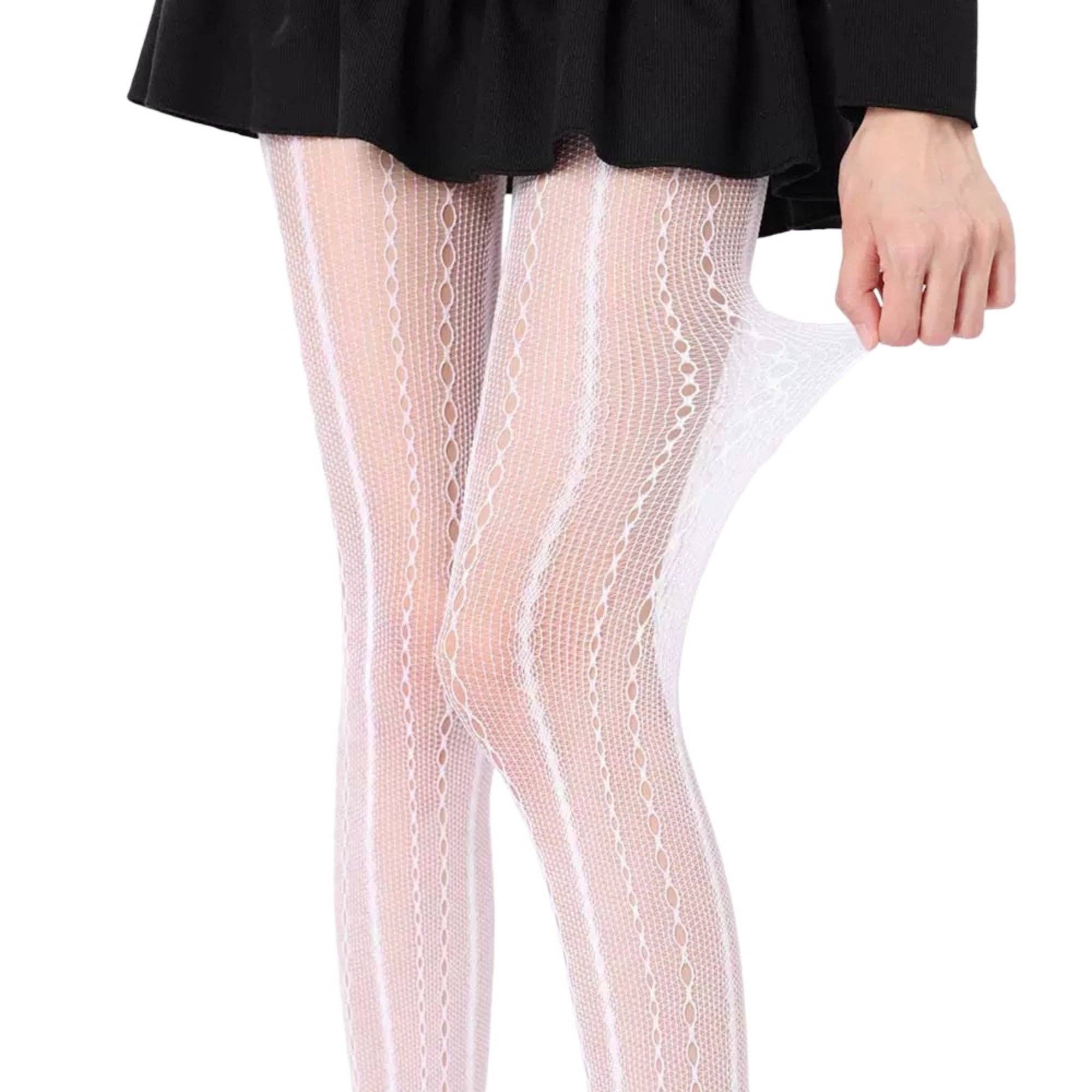 AK Brand – wholesale Tights – Women's – 2-Pack Sheer Patterned Hosiery with Stretch Fishnet Design a10