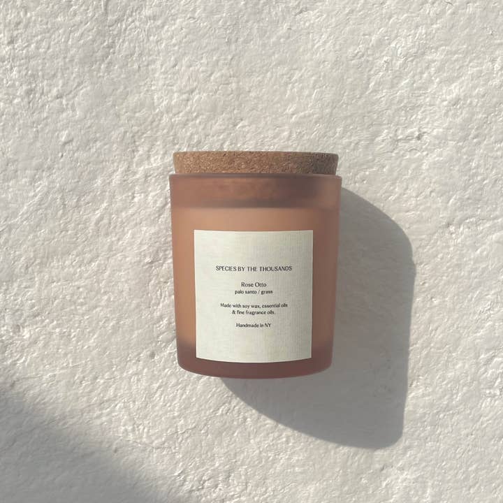 Rose Otto, Palo Santo + Grass Handcrafted Scented Soy Candle for wholesale by Species by the Thousands