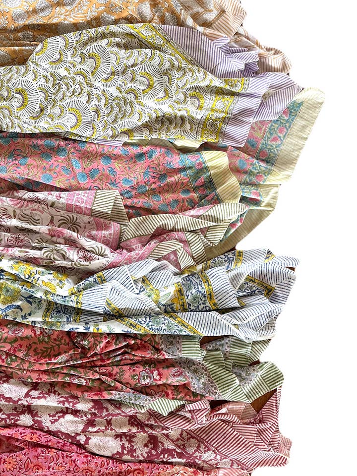 By the sea organics - Wholesale Swaddle - Baby - BLOCK PRINT SARONG - JAIPUR MARKET COLLECTION