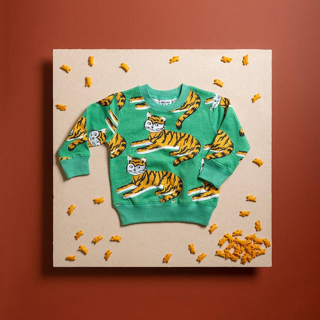 Baby Cats of California – Engroshandel Sweatshirt - Børn – Børn Tiger Allover Sweatshirt