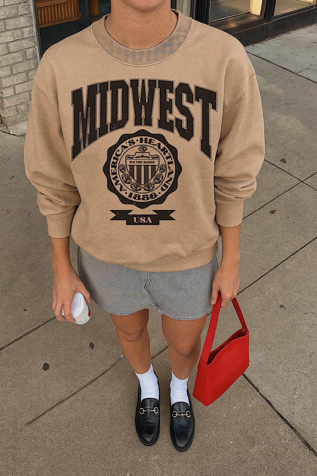 WE THE BABES - Wholesale Graphic Sweatshirt - Women's - Midwest Women’s Trendy Graphic Sweatshirt - Pebble1