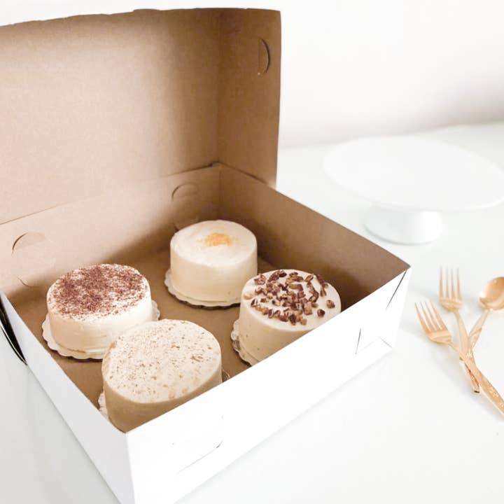 EcoQuality - Wholesale Gift Box - White Bakery Pastry Boxes 6" x 6" x 4" Eco-friendly