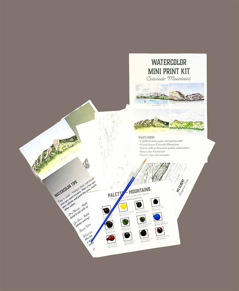 Madrona Press - Wholesale DIY Craft Kit - Watercolor Mini Print Kit - Colorado Mountains2