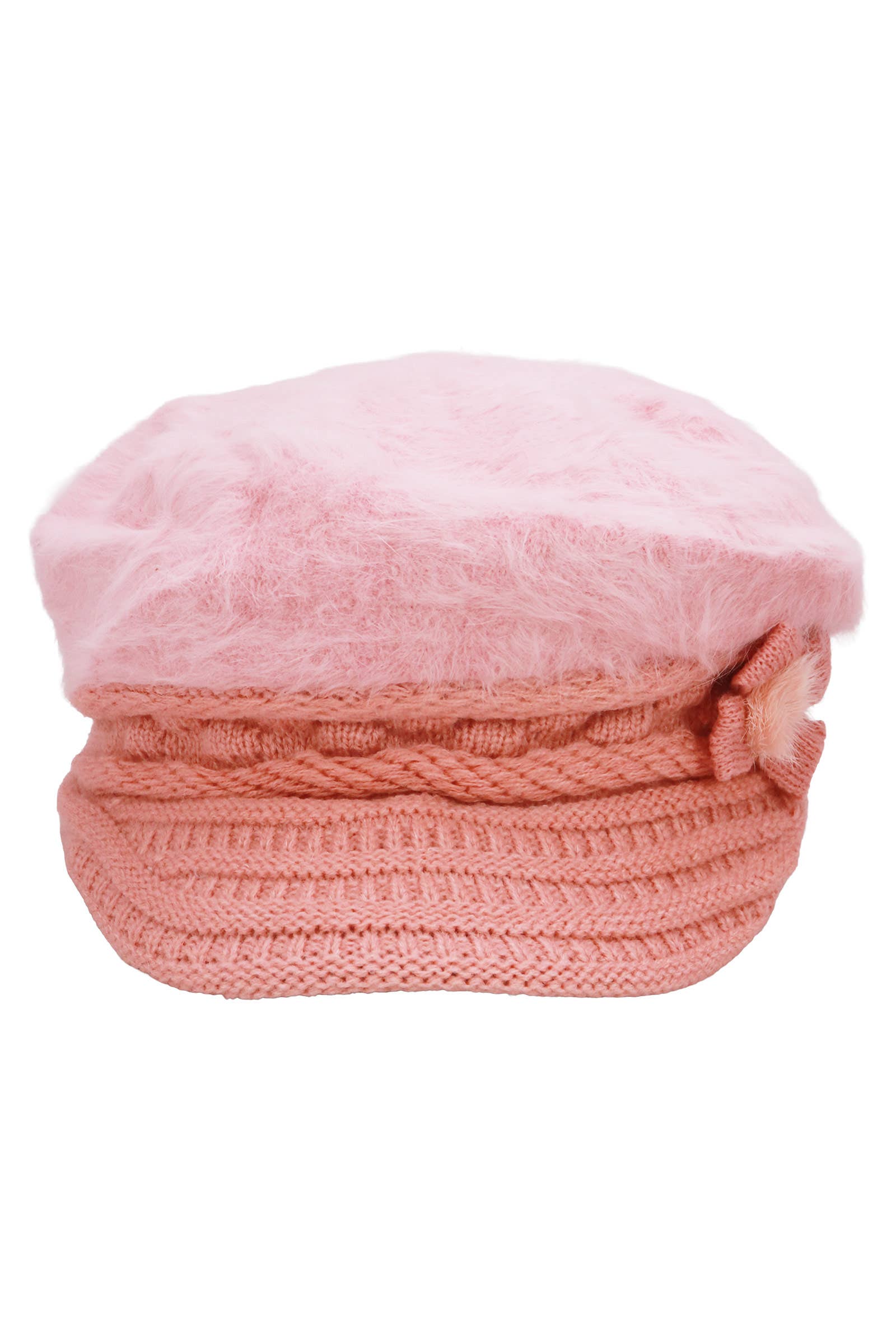 ASSORTED Vegan Angora Fur Flower Knitted Fiddler Cap for wholesale on Faire2