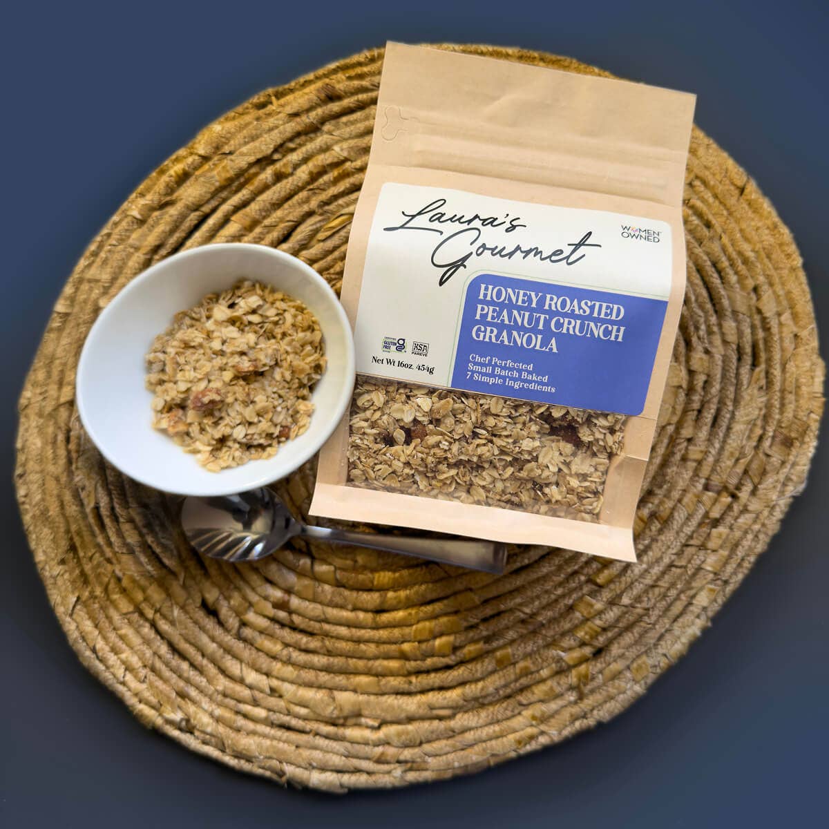 Laura’s Gourmet - Wholesale Granola - Honey Roasted Peanut Crunch 12 oz Retail Pack, Case of 61