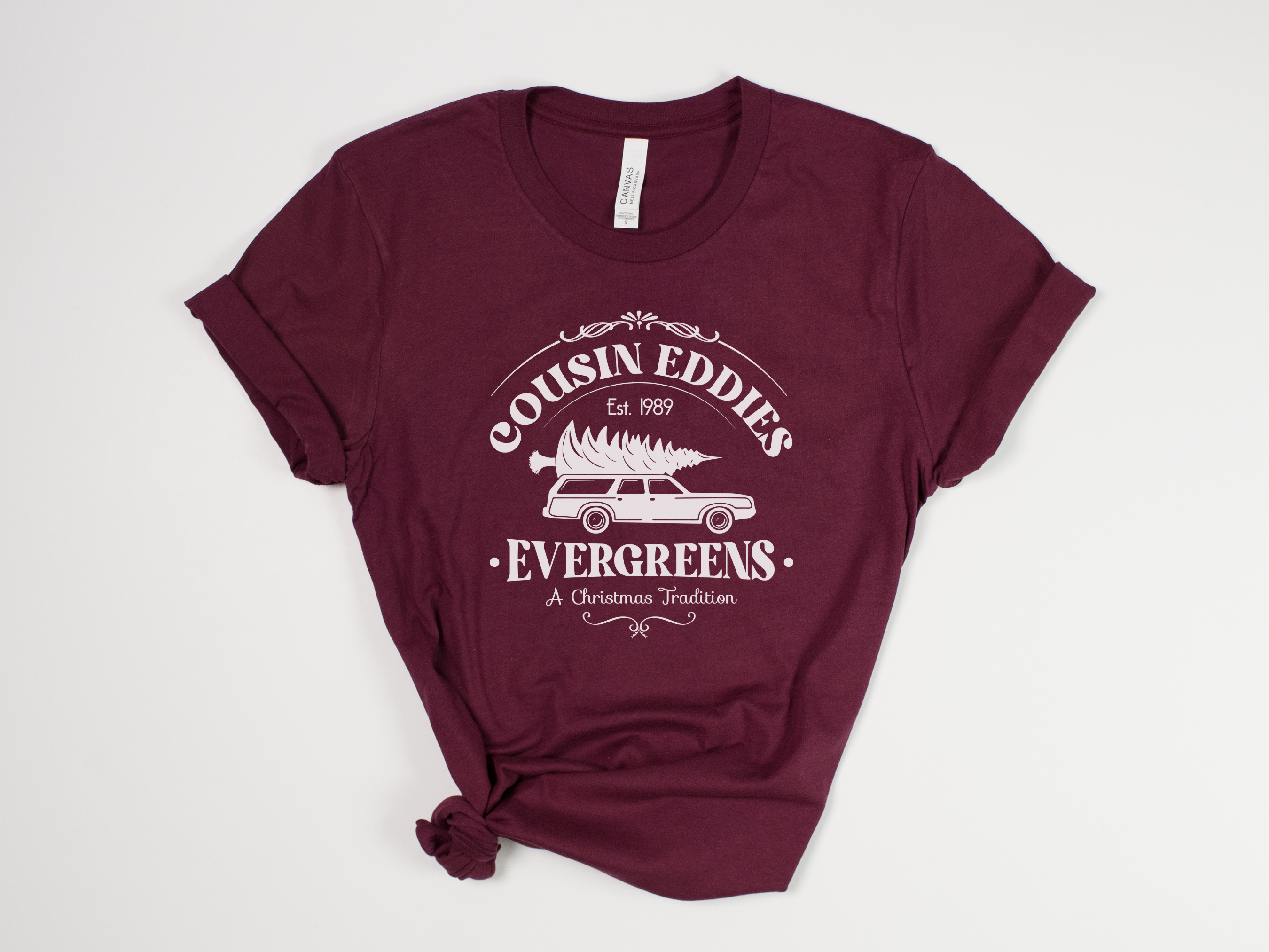 Stiles Tee Co. – T-shirt estampada - Unissexo por atacado – T-shirt de Natal – Evergreens do Primo Eddie – T-shirt Vintage3