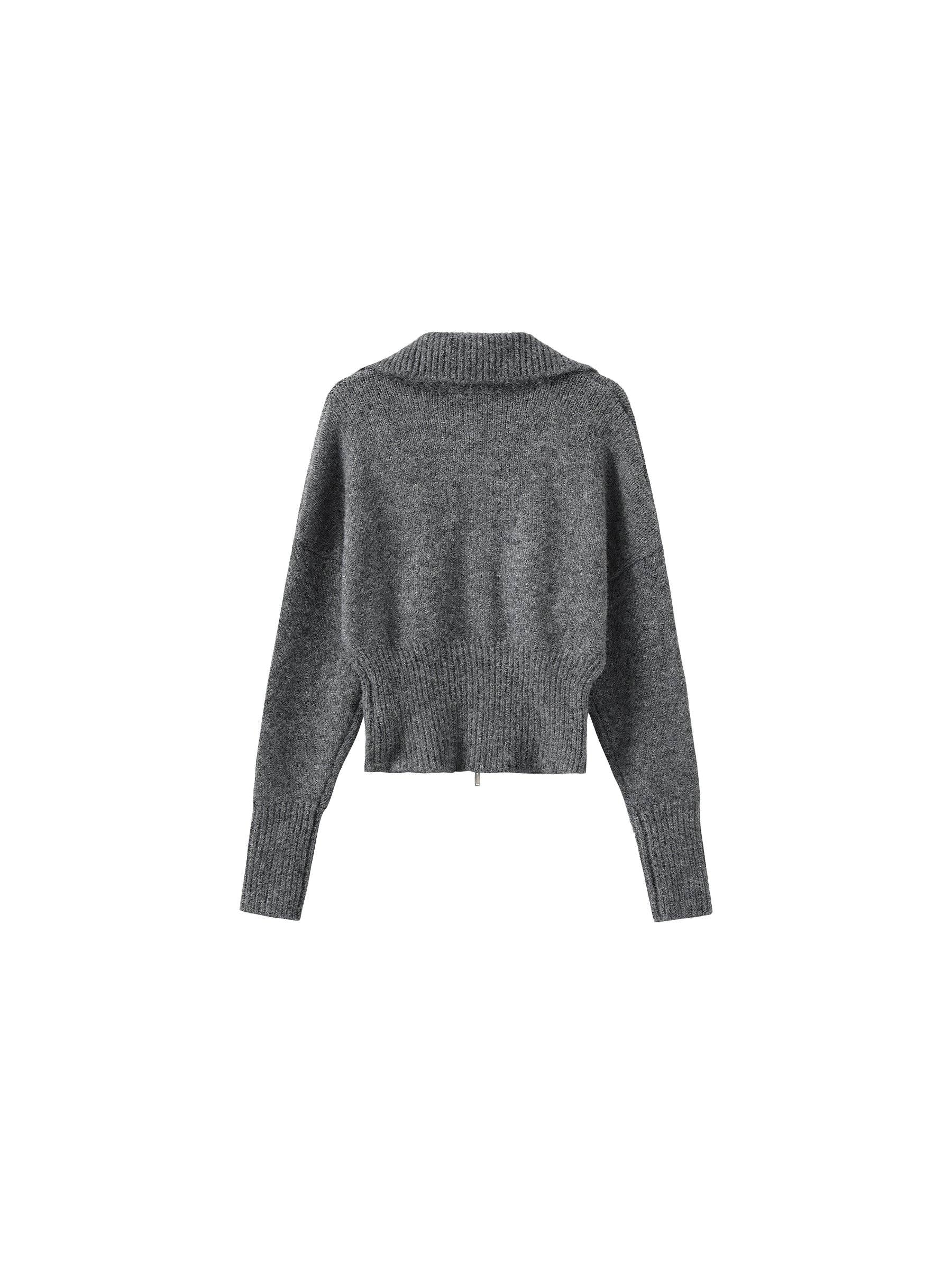 CUBIC – Engroshandel Cardigan - Dame – Retro ståkrave lynlås-cardigan3