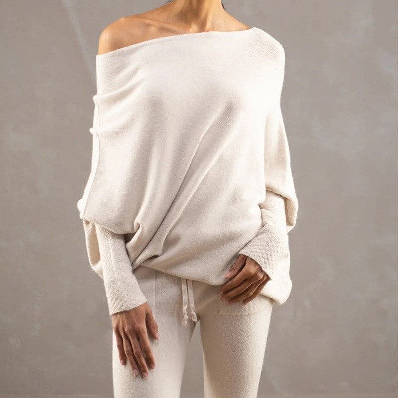 Plush Looks - Wholesale Knit Top - Women's - Solid Color Round Neck Long Sleeve Knitted Batwing Top9