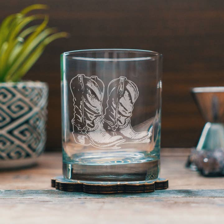 Cowboy Boots Etched Drinking Glasses and other Purchase Wholesale cowboy boot glasses. Free Returns & Net 60 Terms on Faire trending on Faire.