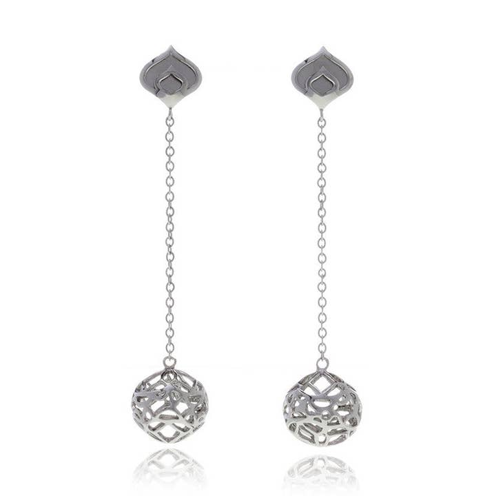 Boucles d'oreilles longues Sphere pour la vente par Georgina Jewelry