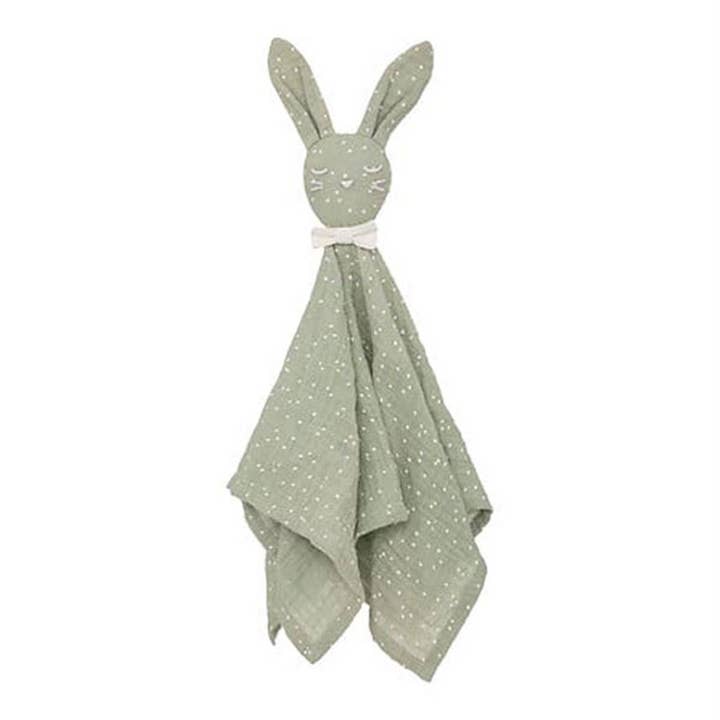 Doudou Carré Lapin Bébé Vert pour la vente par TSJJ