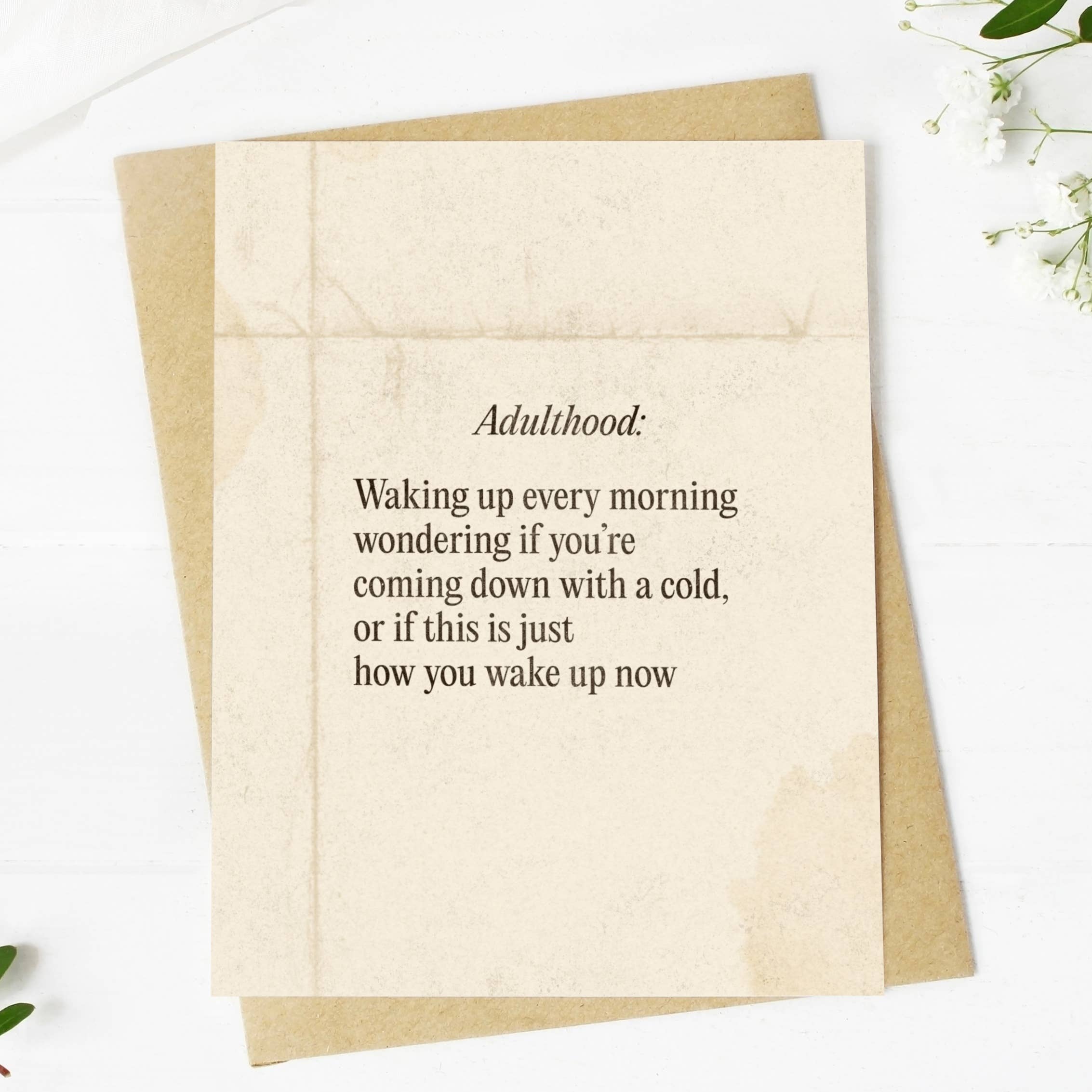 Big Moods - Wholesale Everyday Greeting Card - "Adulthood: Waking Up Every Morning" Card3